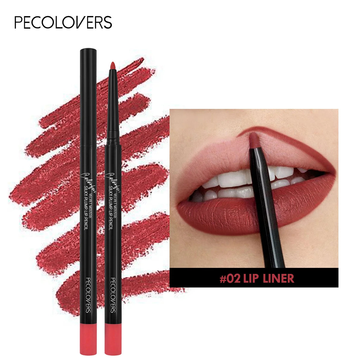 Lápis de Contorno Labial The Velluto – 12 Cores Matte à Prova d’Água