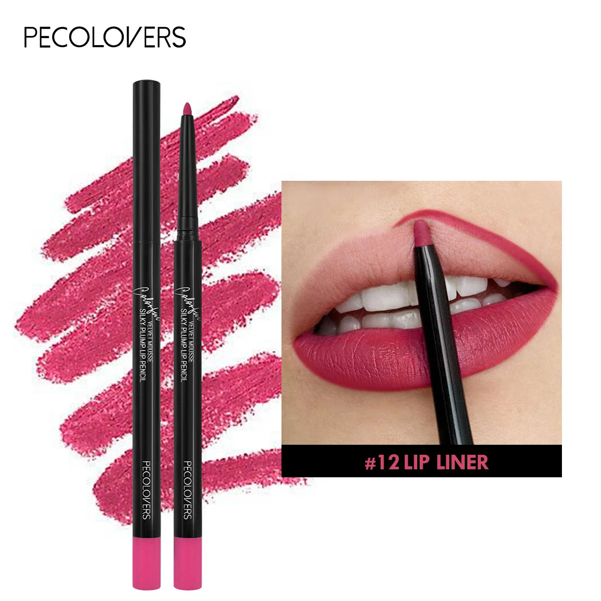 Lápis de Contorno Labial The Velluto – 12 Cores Matte à Prova d’Água