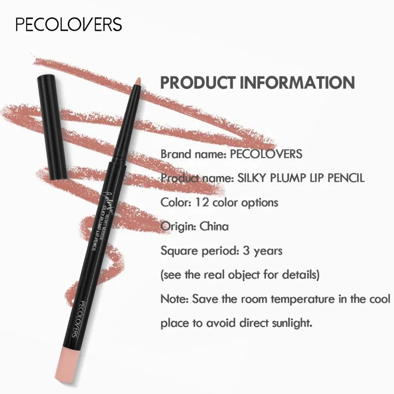 Lápis de Contorno Labial The Velluto – 12 Cores Matte à Prova d’Água