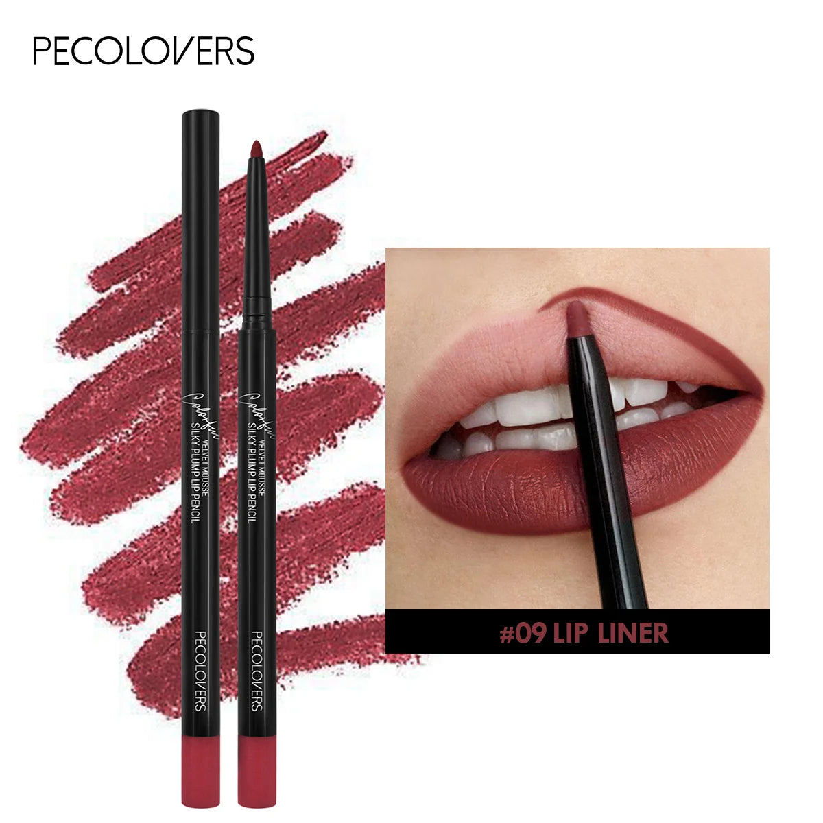 Lápis de Contorno Labial The Velluto – 12 Cores Matte à Prova d’Água